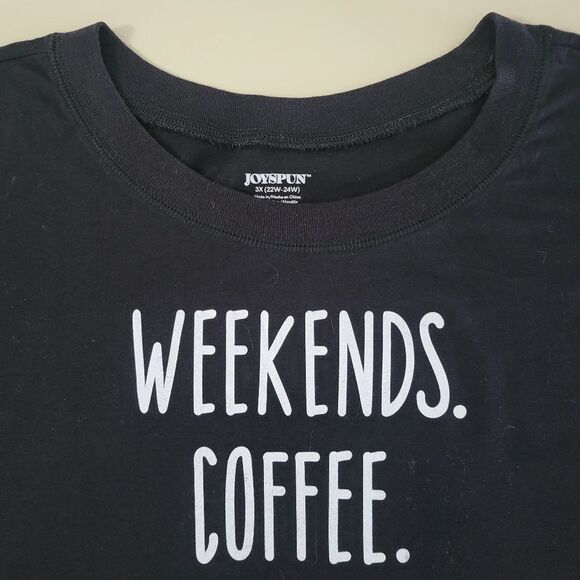 Joyspun Women's Black Crewneck Graphic Short Sleeve Tee - Picture 11 of 13